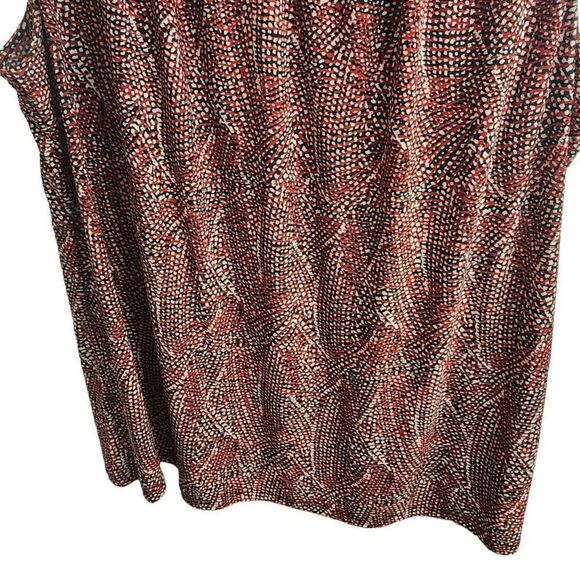 Kasper Dressy Red Printed Sleeveless Top Size 1x - Picture 5 of 8
